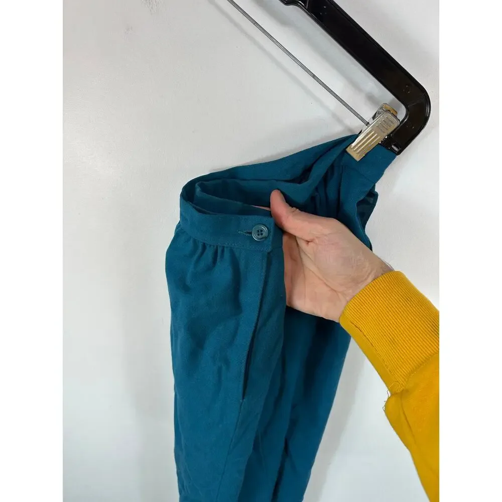 Vintage Pendleton Wool Midi Skirt Teal Size 8 Fits Approx 26 Inch Waist